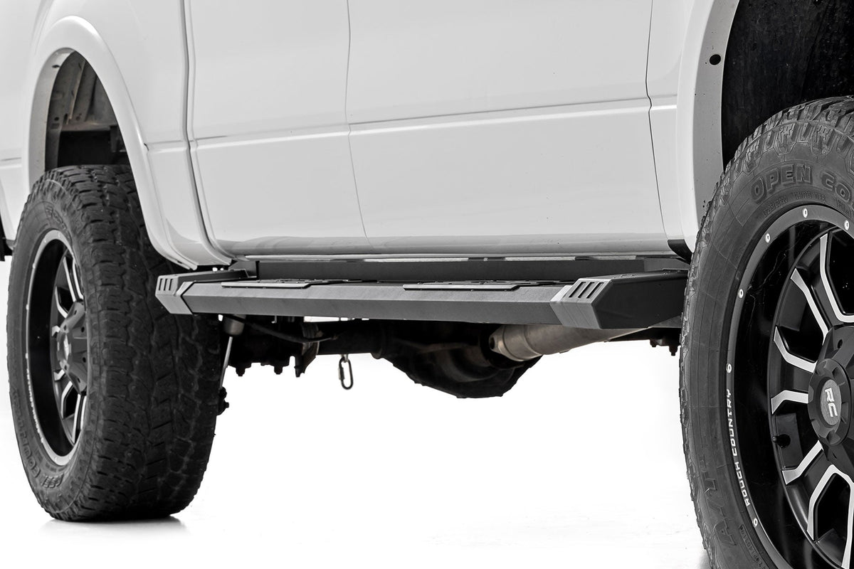 Rough Country HD2 Aluminum Running Boards Super Crew Cab Ford F-150 2WD 4WD (2009-2014)
