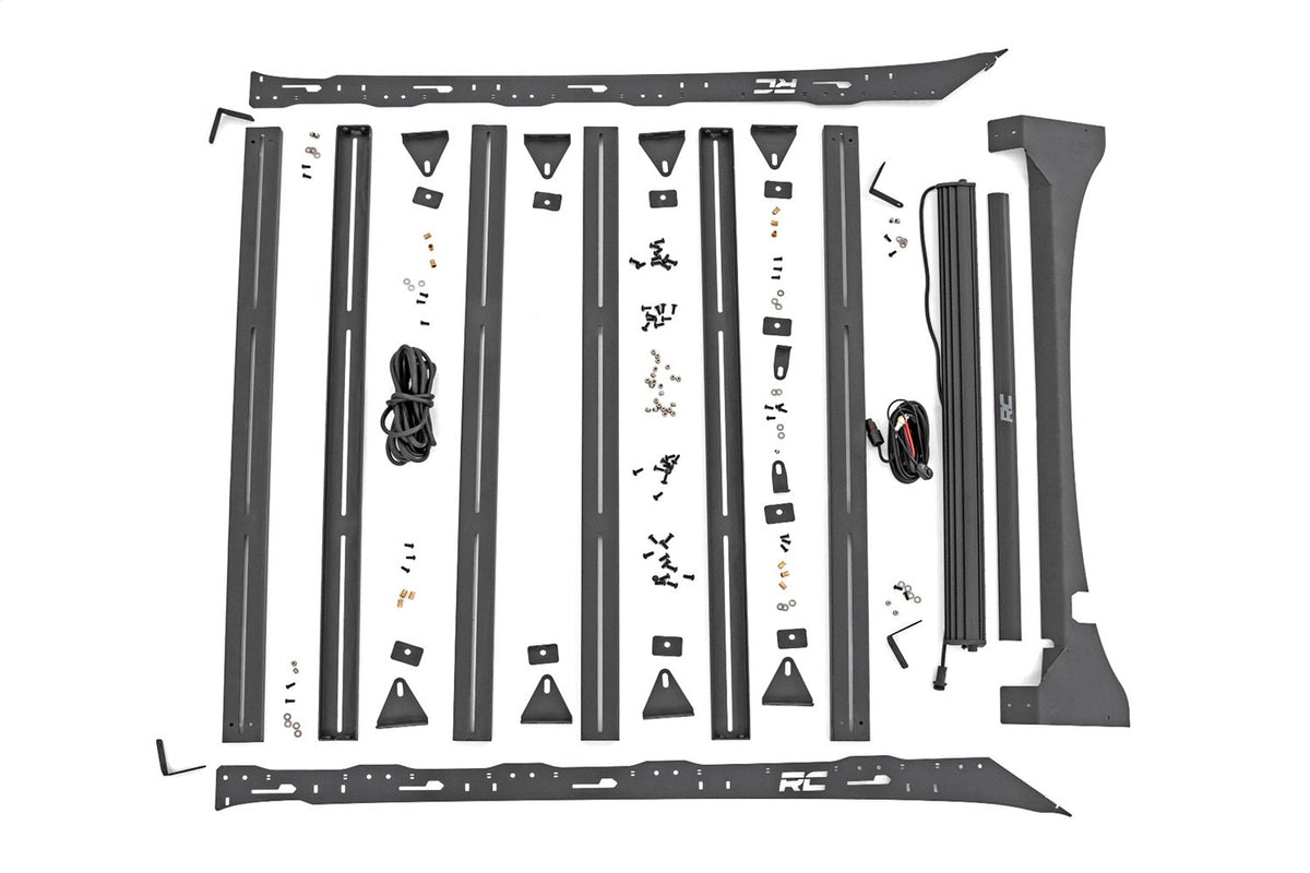 Rough Country Roof Rack FR 40 Inch Single Row BLK LED Ford F-150 2WD 4WD (2015-2018)