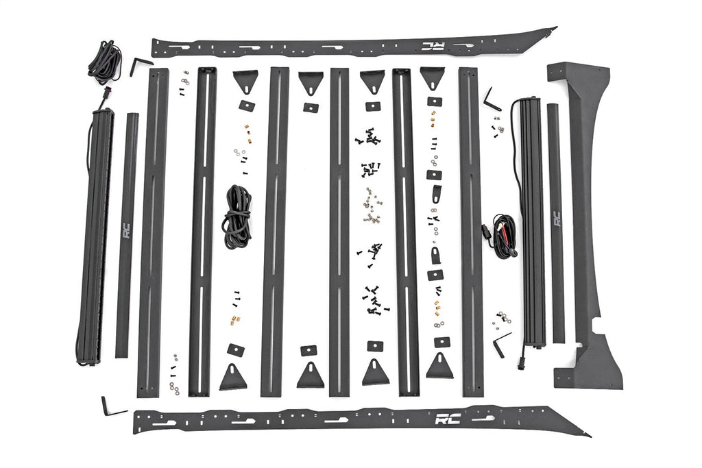 Rough Country Roof Rack FR RR 40 Inch Single Row BLK LEDs Ford F-150 2WD 4WD (15-18)