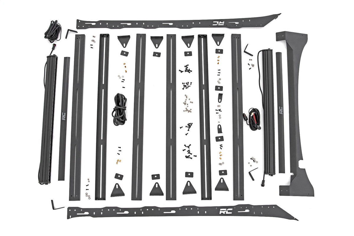 Rough Country Roof Rack FR RR 40 Inch Single Row BLK LEDs Ford F-150 2WD 4WD (15-18)