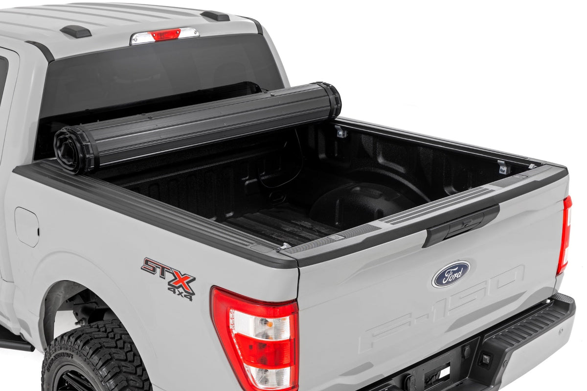 Rough Country Hard Roll Up Bed Cover 5 7 Bed Ford F-150 (15-26) F-150 Lightning (22-26)