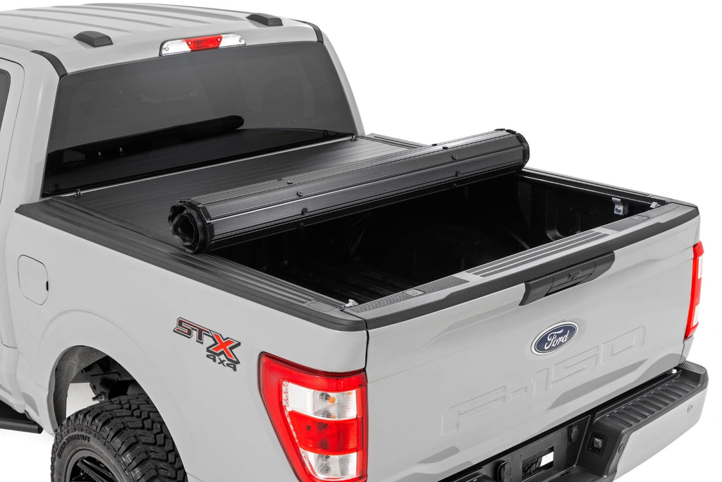 Rough Country Hard Roll Up Bed Cover 5 7 Bed Ford F-150 (15-26) F-150 Lightning (22-26)