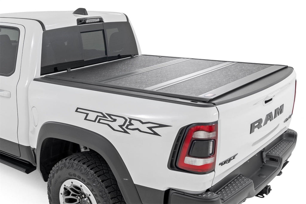 Rough Country Hard Low Profile Bed Cover 5 ft7 Inch Bed No Rambox Ram 1500 19-26 1500 TRX 21-24