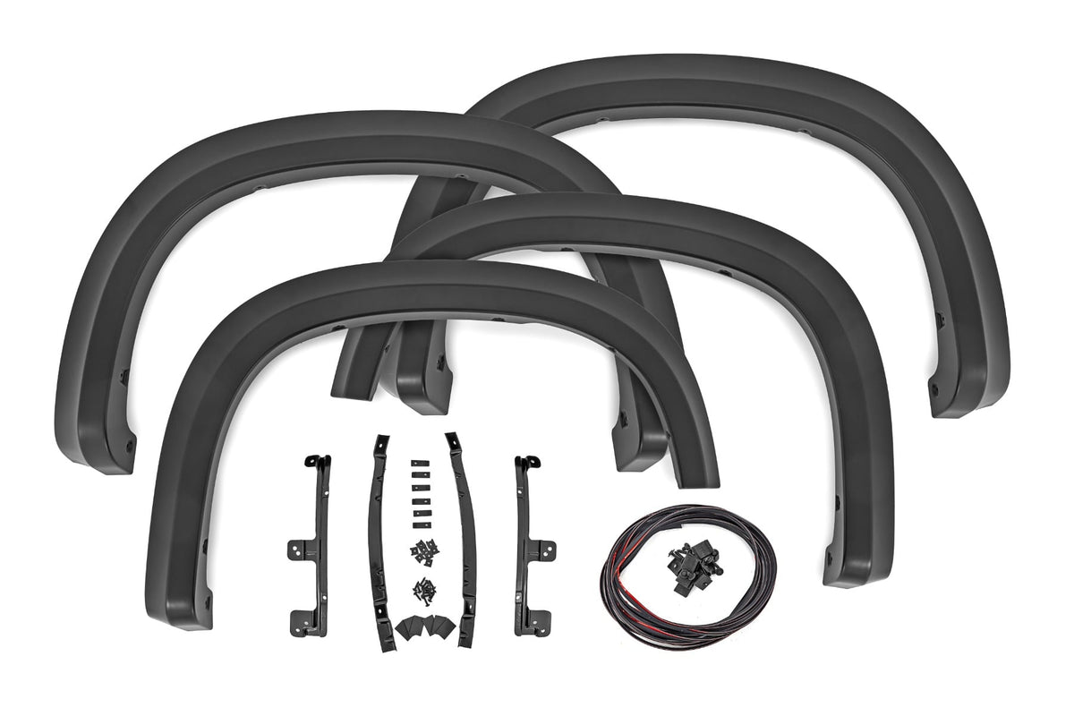 Rough Country Sport Fender Flares G42 White Sands Chevy Silverado 1500 2WD 4WD (19-26)
