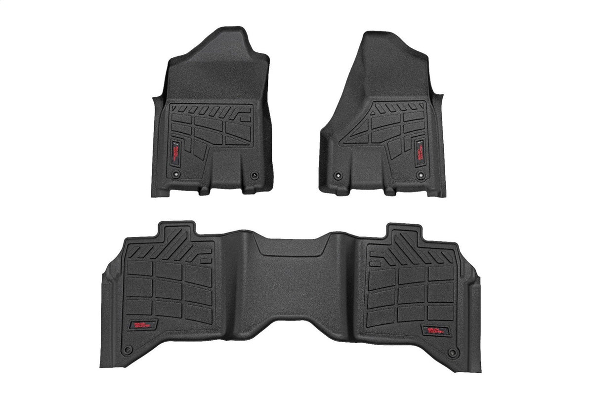Rough Country Sure-Fit Floor Mats Front Rear Bucket Crew Ram 2500 3500 (19-26)