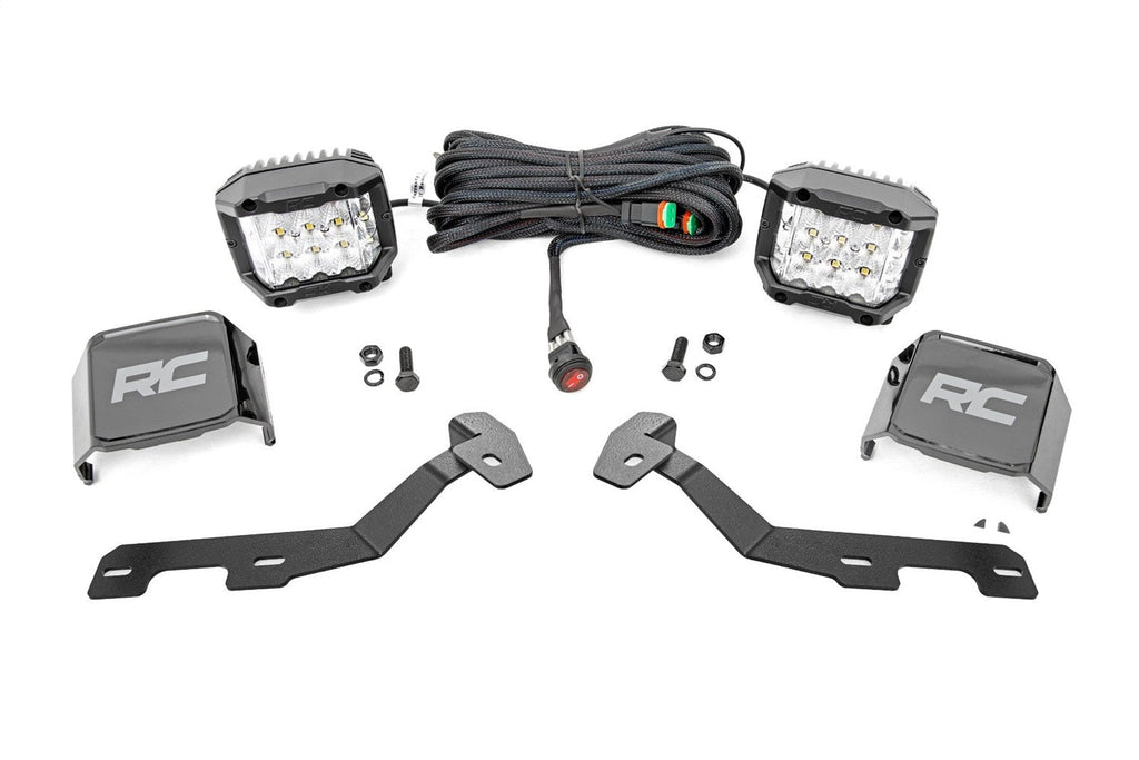 Rough Country LED Light Kit Ditch Mount 3 OSRAM Wide Ram 1500 2WD 4WD (2019-2026)