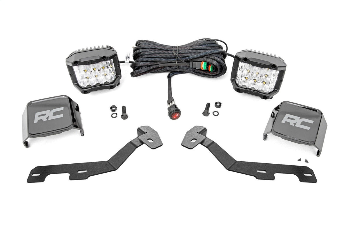 Rough Country LED Light Kit Ditch Mount 3 OSRAM Wide Ram 1500 2WD 4WD (2019-2026)
