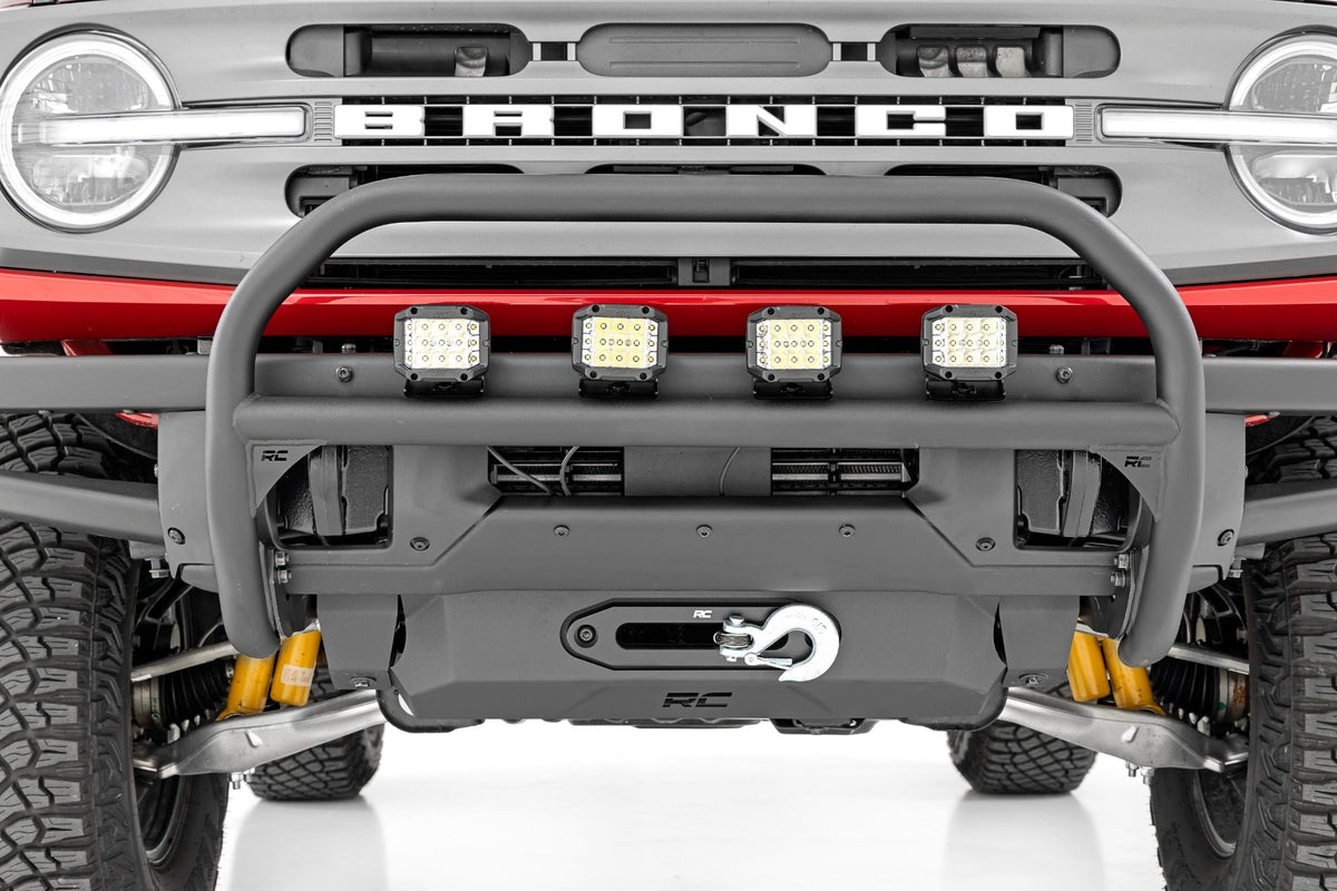 Rough Country Nudge Bar 4 Inch Round Led (x4) OE Modular Steel Ford Bronco 4WD (21-26)