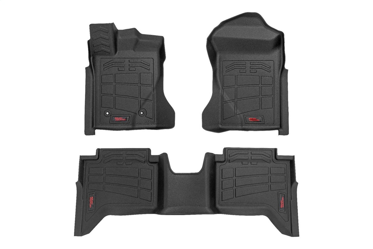 Rough Country Sure-Fit Floor Mats Front Rear Crew Ford Ranger 2WD 4WD (2024-2026)