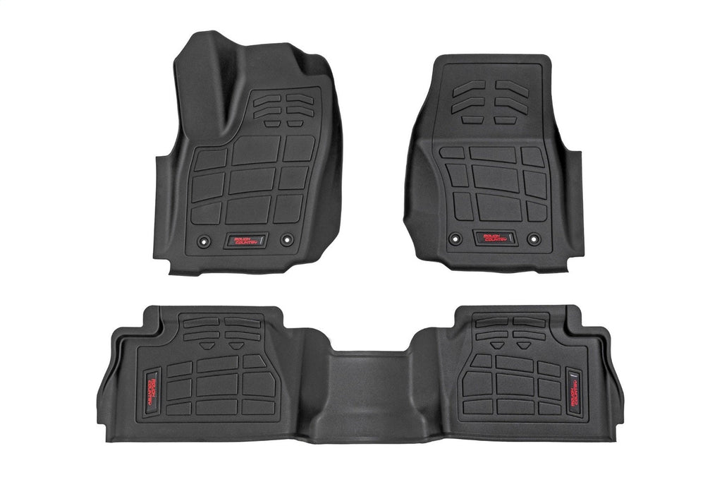 Rough Country Sure-Fit Floor Mats Front Rear Double Cab Toyota Tacoma (24-26)