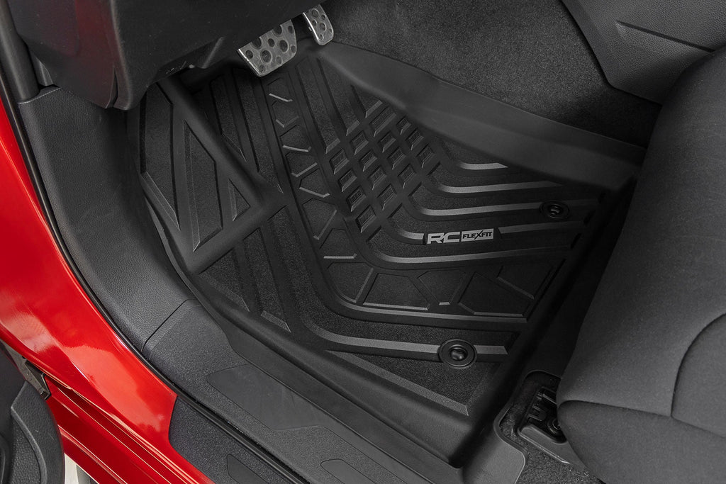 Rough Country Flex-Fit Floor Mats FR RR CrewMax Toyota Tundra 2WD 4WD (2022-2026)