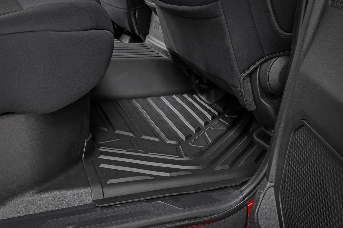 Rough Country Flex-Fit Floor Mats FR RR CrewMax Toyota Tundra 2WD 4WD (2022-2026)