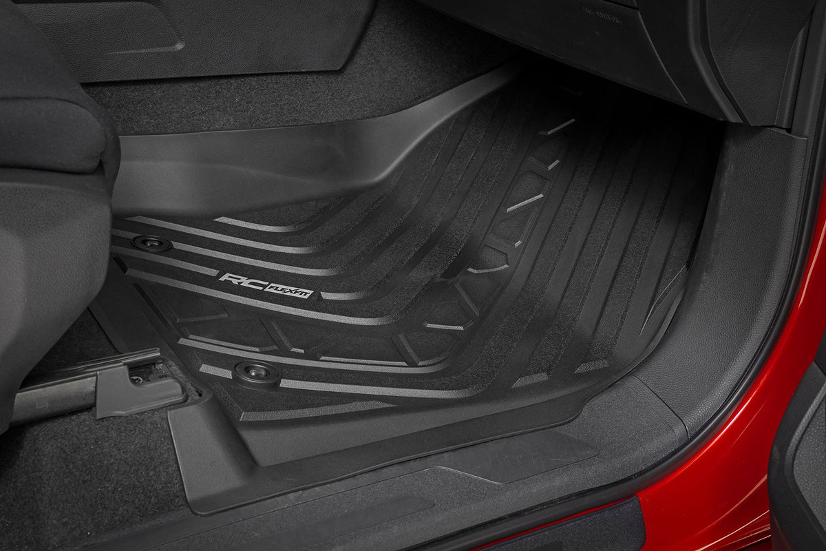 Rough Country Flex-Fit Floor Mats FR RR CrewMax Toyota Tundra 2WD 4WD (2022-2026)