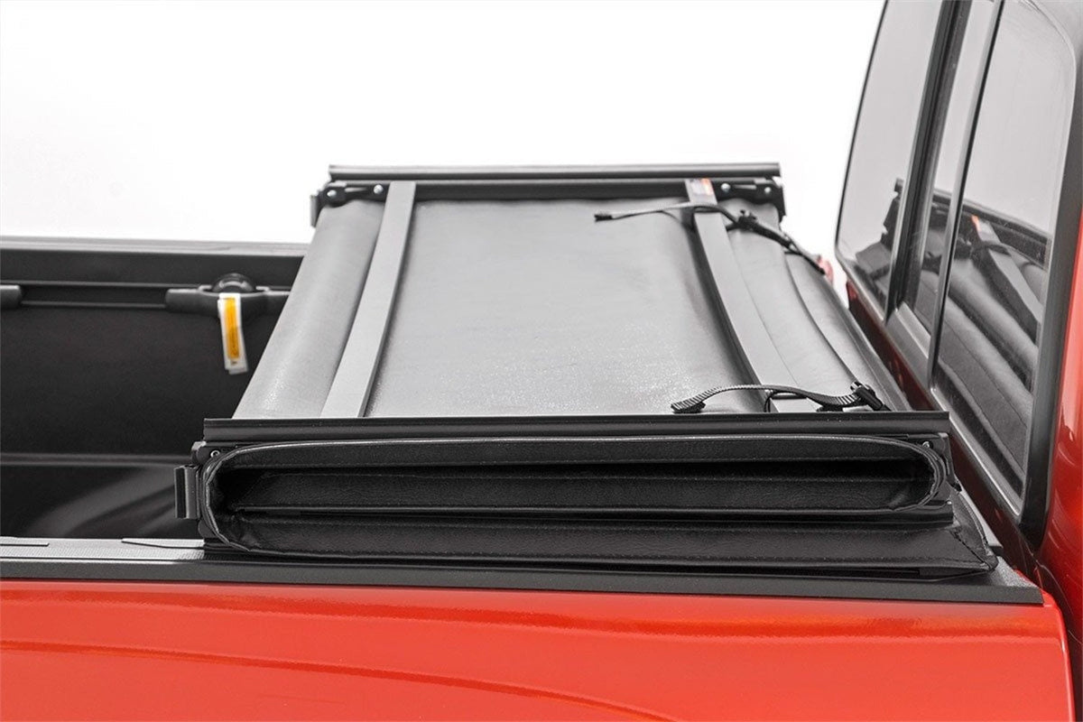 Rough Country Soft Tri-Fold Bed Cover 5 7 Bed Ford F-150 (21-26) F-150 Lightning (22-26)