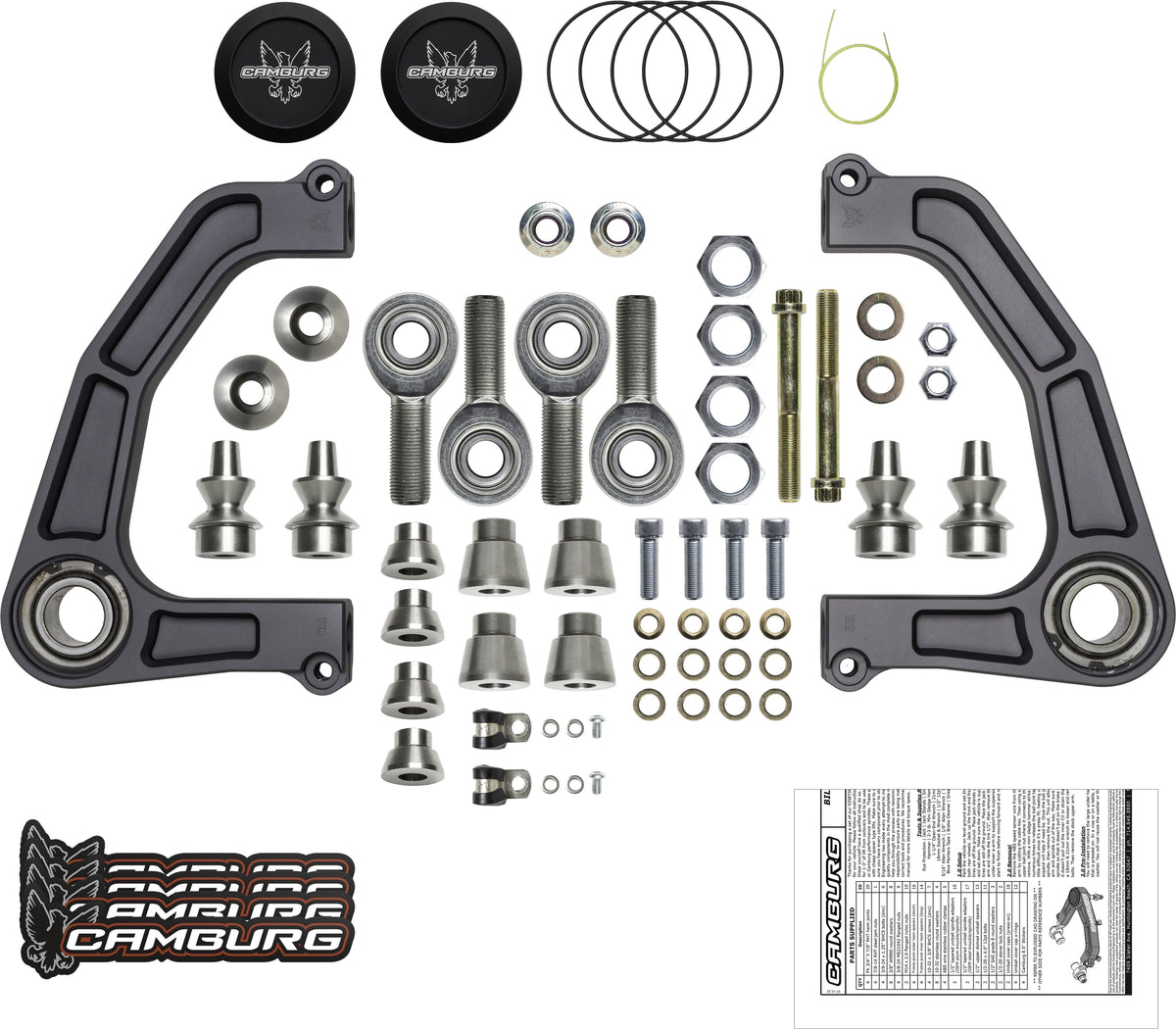 Camburg Ford Ranger 2wd 4wd 19-23 KINETIK Performance Billet Uniball Upper Arms (GRAY)
