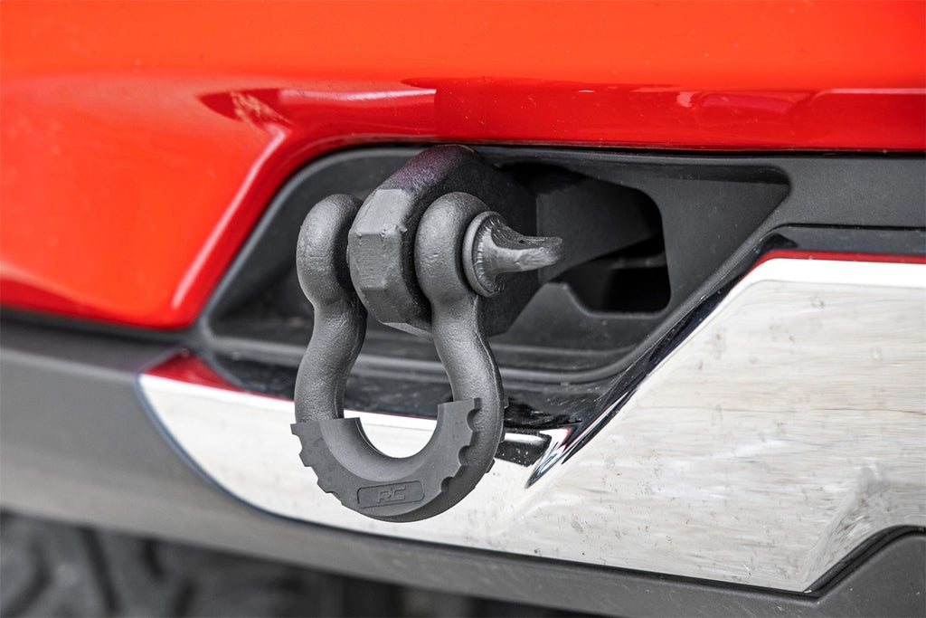 Rough Country Tow Hook Brackets D-Ring Combo Chevy Silverado 1500 2WD 4WD (2014-2018 Classic)