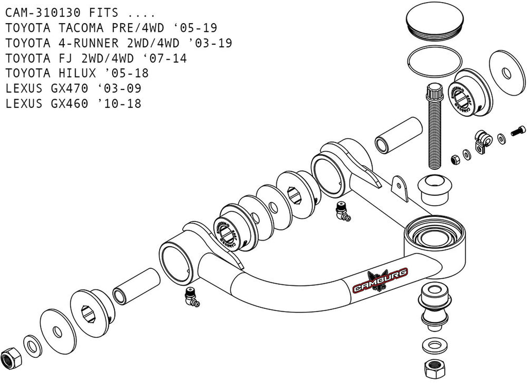 Camburg Lexus GX470 03-09 King 2.5 Performance Kit w Adj (XJ UCA)