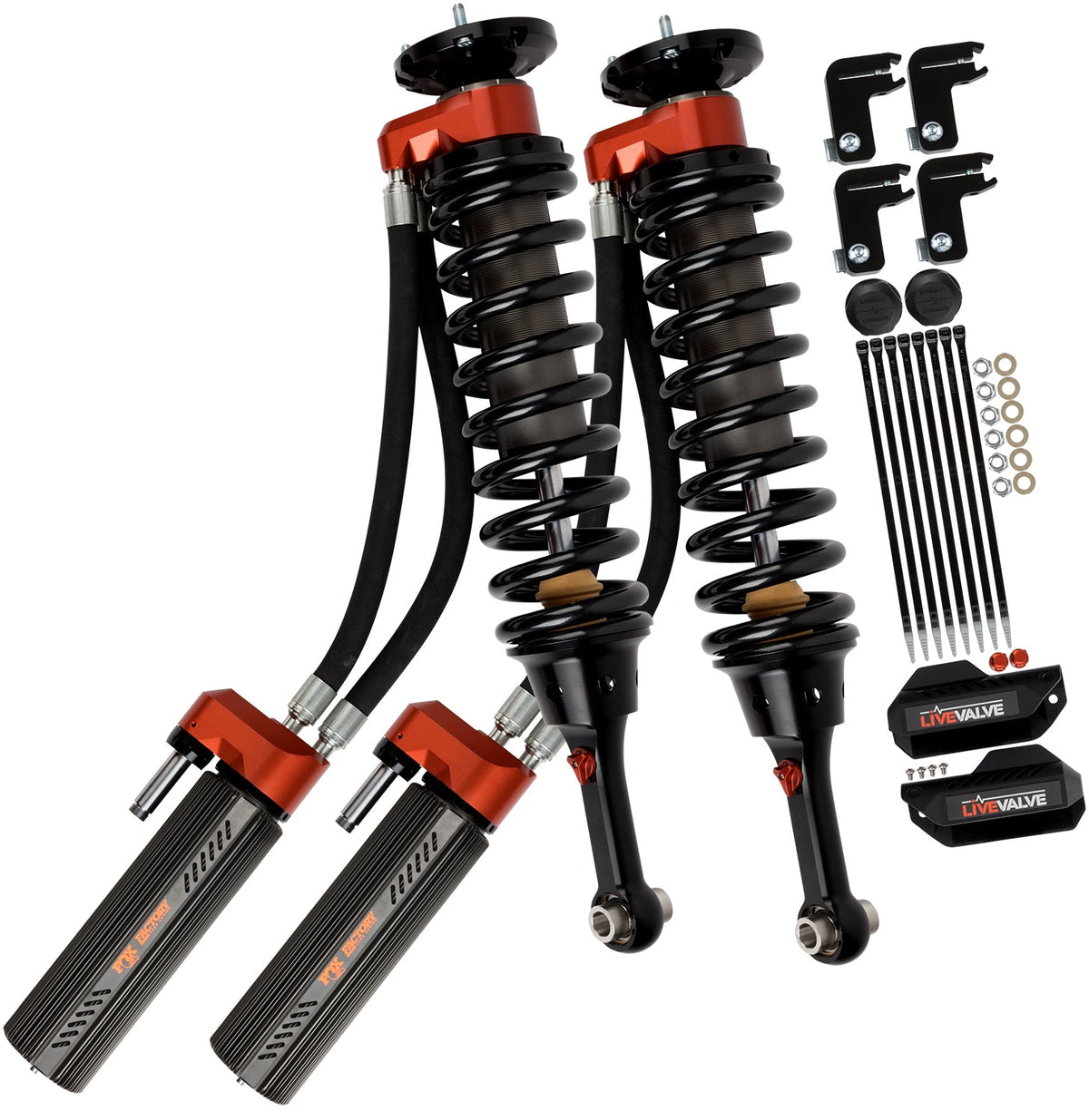 FOX Kit: 19-ON Ford Raptor Front Coilover Live Valve Internal Bypass 3.0 Series R R 7.9 Inch 0-2 Inch Lift