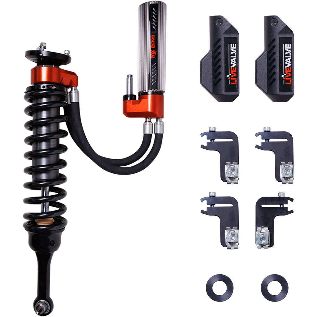 FOX Kit: 21.5-ON Ford Raptor Front Coilover Live Valve Internal Bypass 3.0 Series R R 35 Inch 37 Inch Tire 0-1 Inch 0-.5 Inch Lift