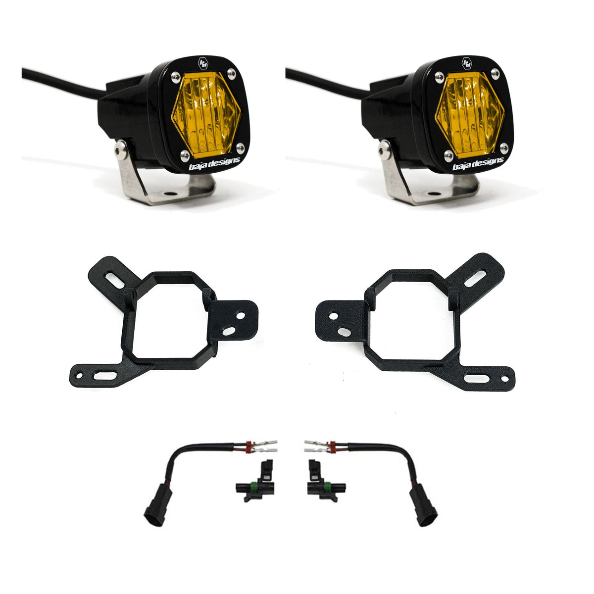 Baja Designs 2024-2025 GMC Canyon Yukon 2500 3500 2025 1500 AT4-X S1 Fog Pocket Kit Baja Amber