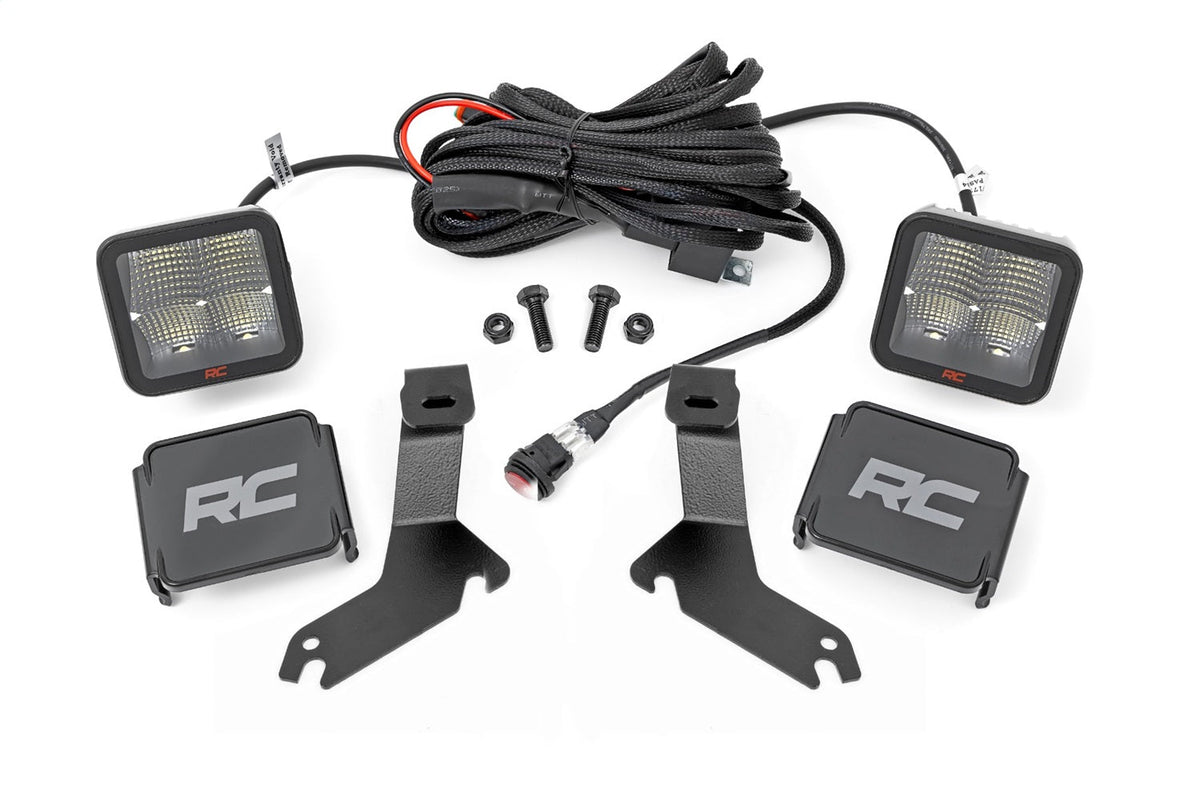 Rough Country LED Light Kit Ditch Mount 2 Spectrum Pair Spot Chevy Silverado 1500 (99-06) Tahoe (00-06)