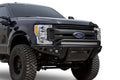 Addictive Desert Design Ford F250 2017 - up Stealth R Front Bumper with 10 dually mounts/universal plate on top and 20 LED mount in center and dually mounts on sides in Hammer Black with Satin Black panels