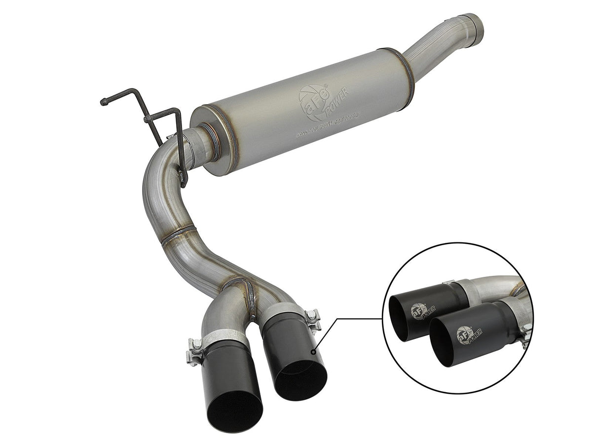 aFe Rebel Series 3-1/2 IN Stainless Steel Cat-Back Exhaust System w/Black Tip RAM 2500/3500 14-18 V8-6.4L HEMI