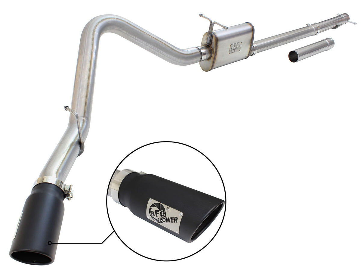 aFe MACH Force-Xp 3 IN to 3-1/2 IN 409 Stainless Steel Cat-Back Exhaust w/ Black Tip Ford Super Duty 99-04 V8-5.4L /V10-6.8L