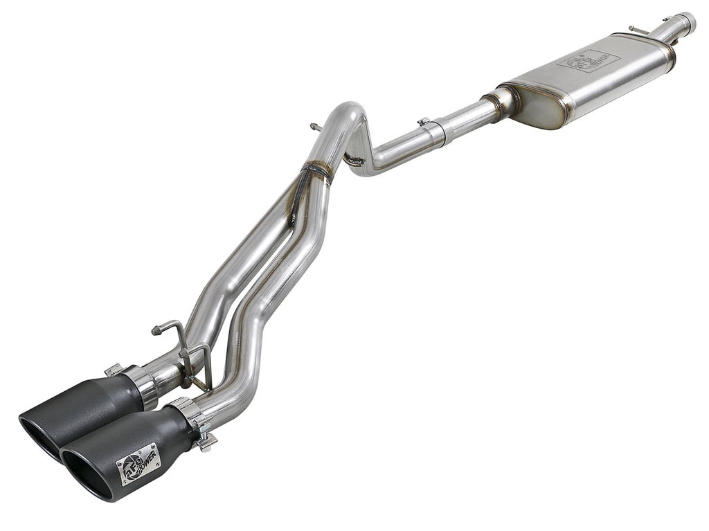 aFe Rebel Series 2-1/2 IN 409 Stainless Steel Cat-Back Exhaust System w/Black Tip Jeep Wrangler (JK) 07-18 V6-3.6L/3.8L