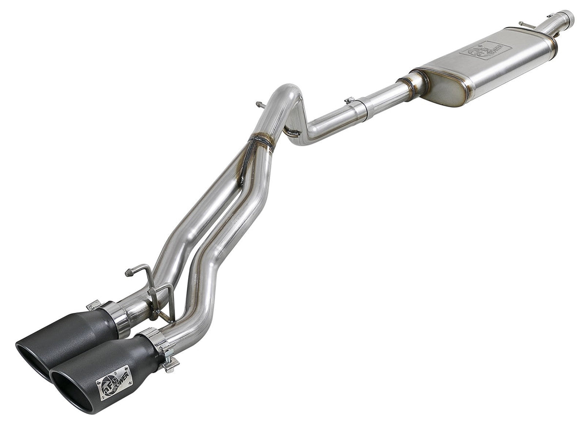 aFe Rebel Series 2-1/2 IN 409 Stainless Steel Cat-Back Exhaust System w/Black Tip Jeep Wrangler (JK) 07-18 V6-3.6L/3.8L