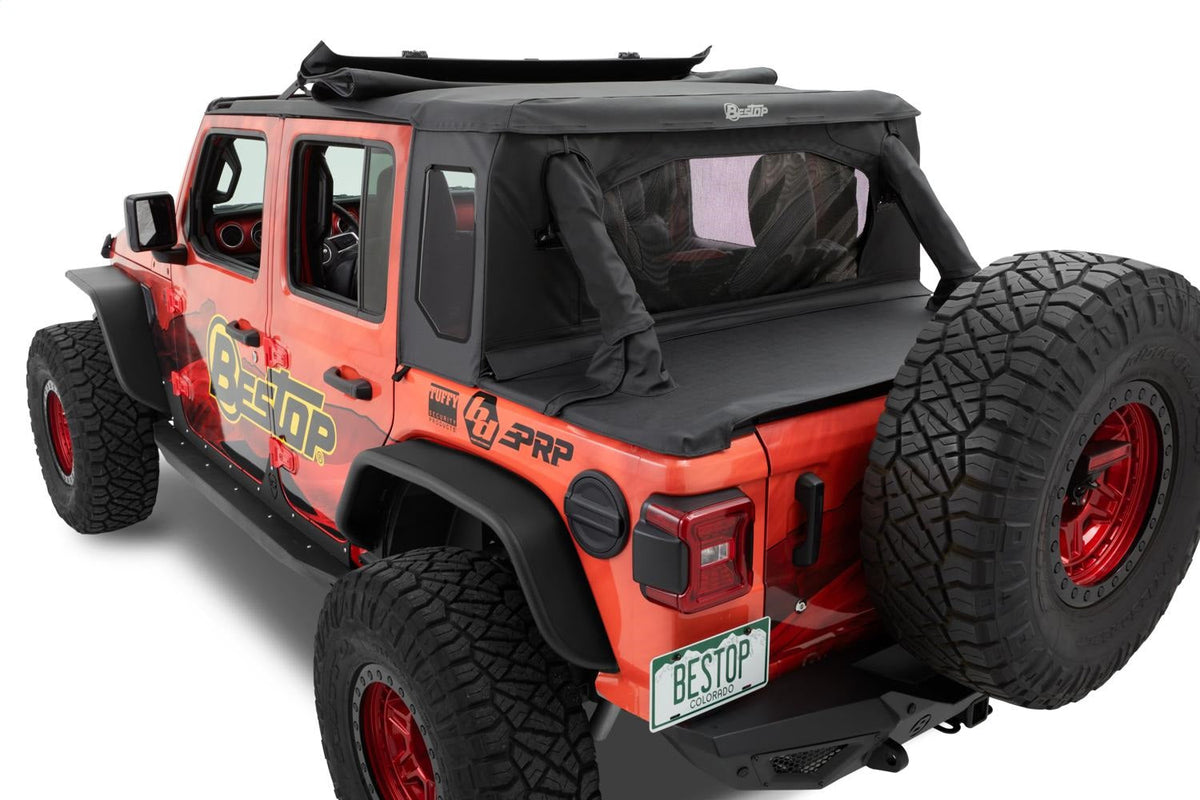 Bestop Halftop Soft Top - Jeep 18-26 Wrangler JL 4-Door (Premium Black Twill)