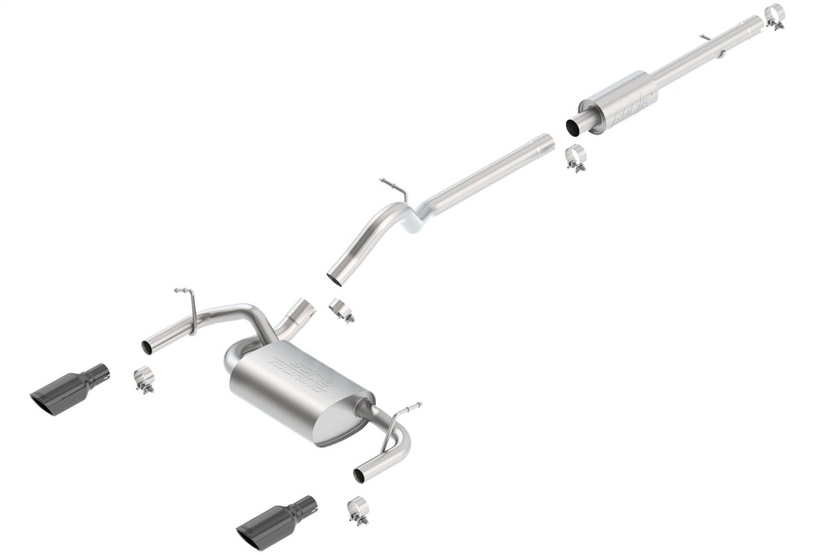 Borla WRAN JKU 12-18 3.6L V6 ATMT 4WD 4DR TOURING S SQ RL AC SR 2.5 2 TIP 3.5 X 3.28 SQ X 8 BLACK CHROME