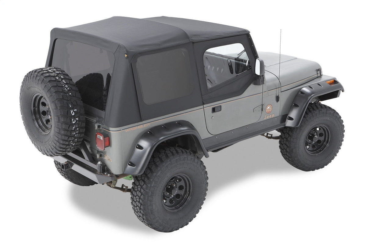 Bestop Replace-A-Top For OEM - Jeep 87 Wrangler YJ (Black Crush; Clear Windows; Door Skins Included)