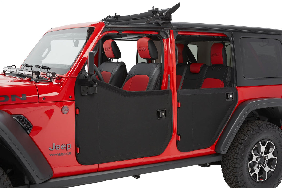 Bestop Full Fabric Doors - Jeep 20-26 Gladiator 18-26 Wrangler JL (Front; Black Twill)