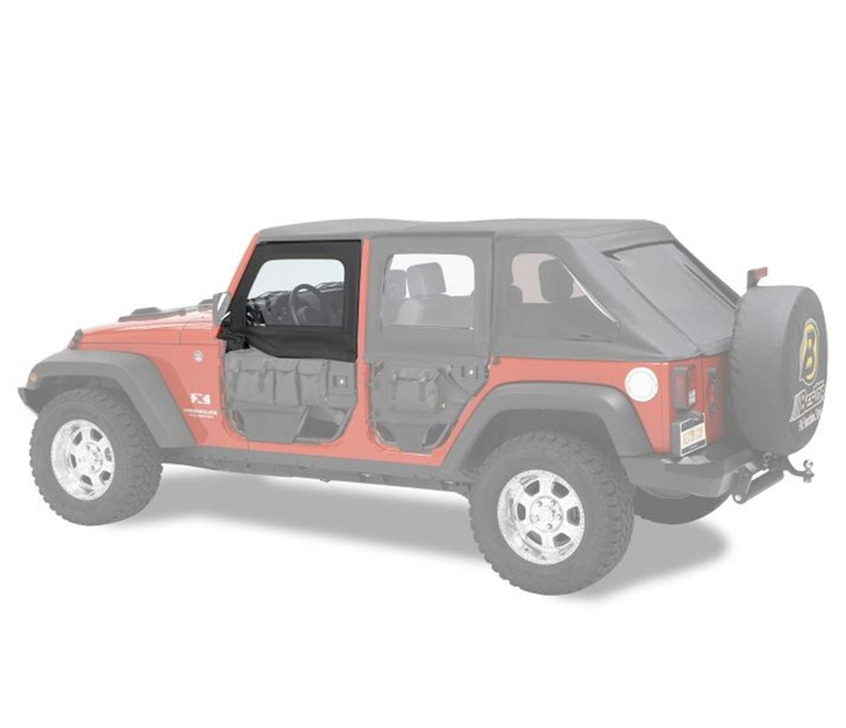 Bestop Element Upper Doors - Jeep 07-18 Wrangler JK (Front Doors; Black Twill)