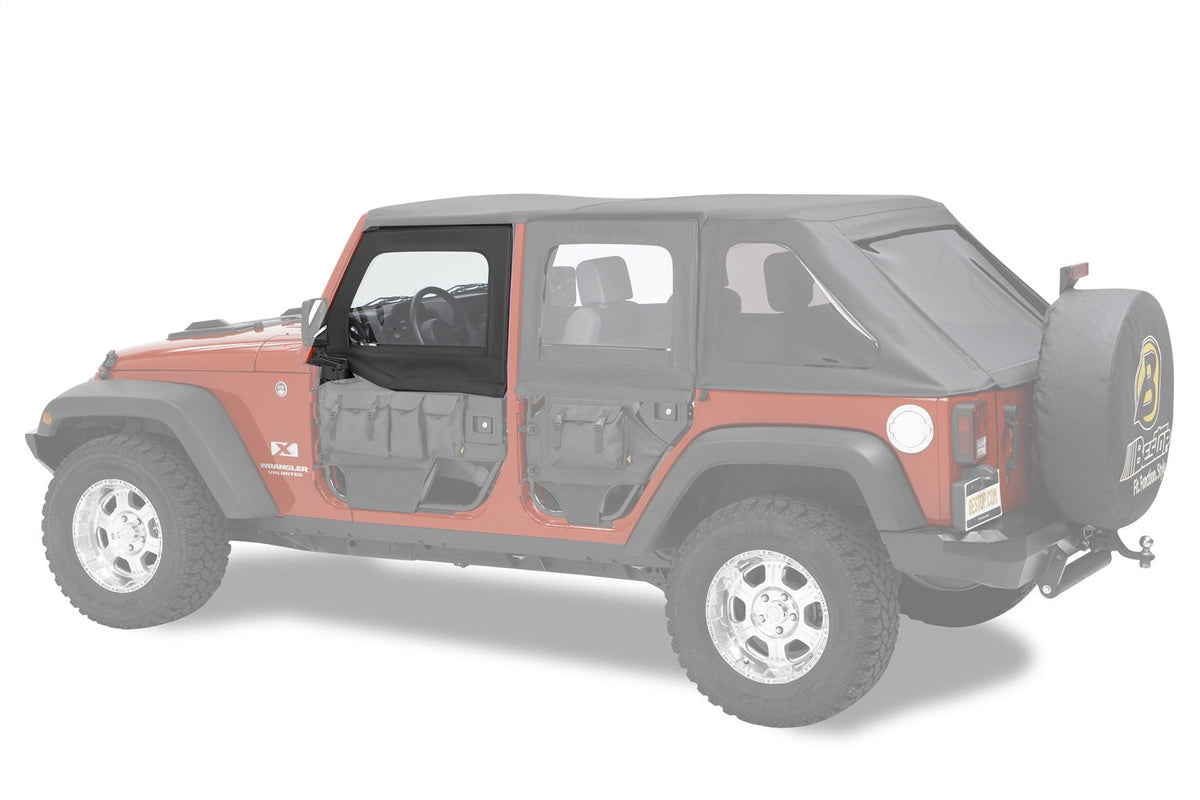 Bestop Element Upper Doors - Jeep 07-18 Wrangler JK (Front Doors; Black Diamond)