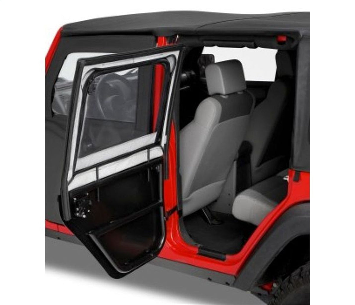 Bestop Element Upper Doors - Jeep 07-18 Wrangler JK 4-Door (Rear Doors; Black Twill)