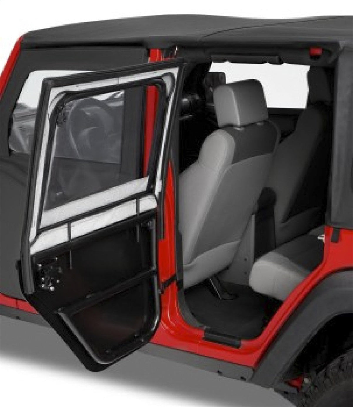 Bestop Element Upper Doors - Jeep 07-18 Wrangler JK 4-Door (Rear Doors; Black Diamond)