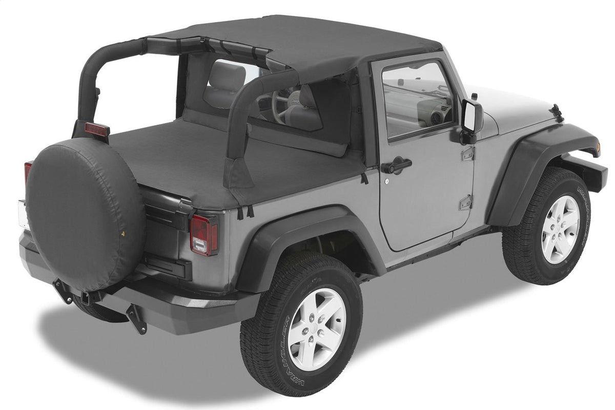 Bestop Header Targa Bikini - Jeep 07-09 Wrangler JK 2-Door (Black Diamond)