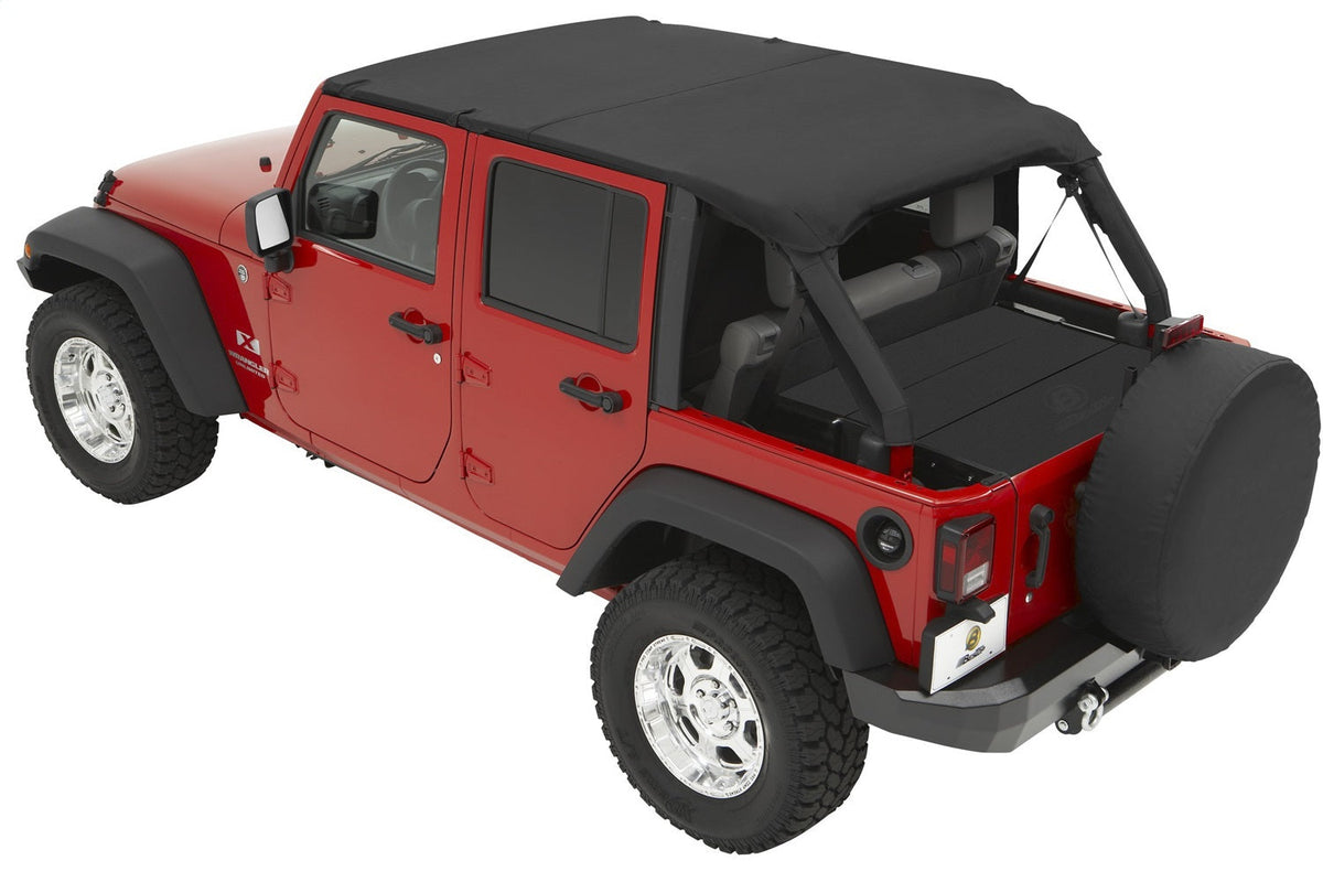 Bestop Header Safari Bikini - Jeep 07-09 Wrangler JK 4-Door (Black Diamond)