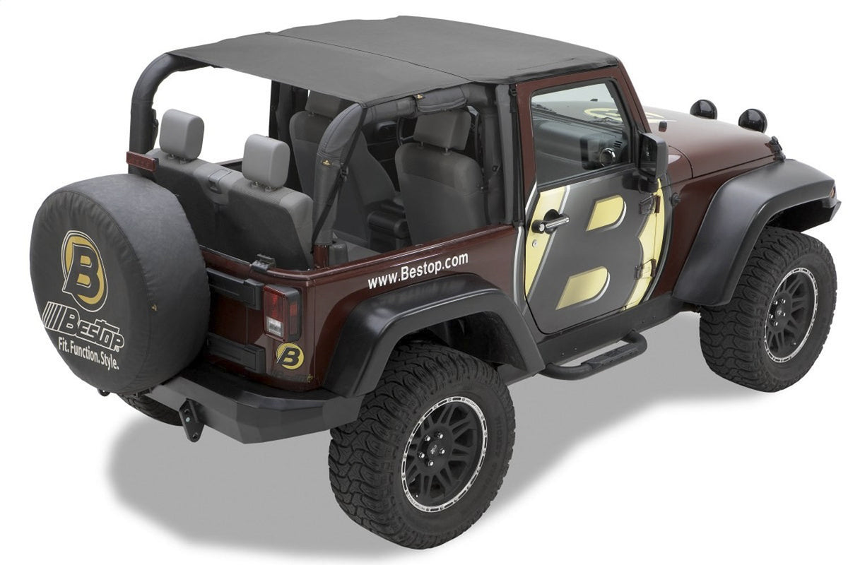 Bestop Header Safari Bikini - Jeep 10-18 Wrangler JK 2-Door (Black Diamond)