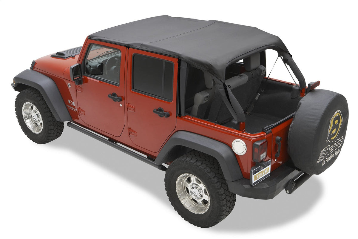 Bestop Header Safari Bikini - Jeep 10-18 Wrangler JK 4-Door (Black Diamond)