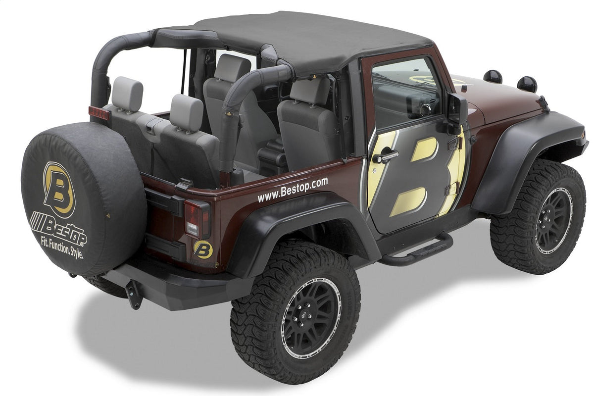 Bestop Header Targa Bikini - Jeep 10-18 Wrangler JK 2-Door (Black Diamond)