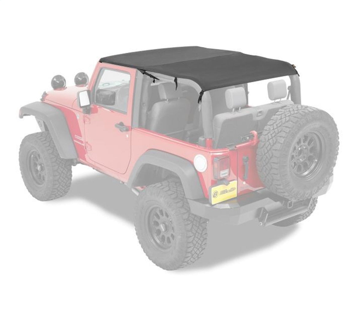 Bestop Header Safari Cable Style Bikini - Jeep 10-18 Wrangler JK 2-Door (Black Diamond)