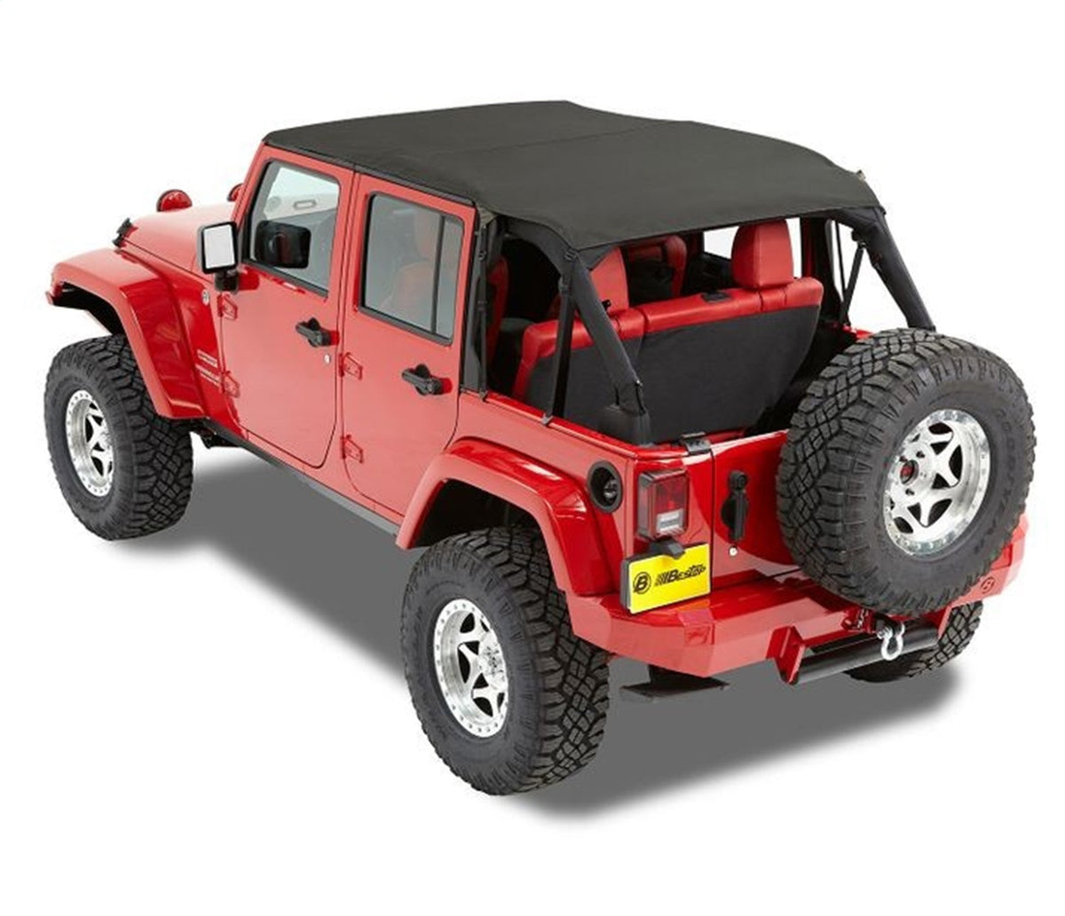Bestop Header Safari Cable Style Bikini - Jeep 10-18 Wrangler JK 4-Door (Black Diamond)