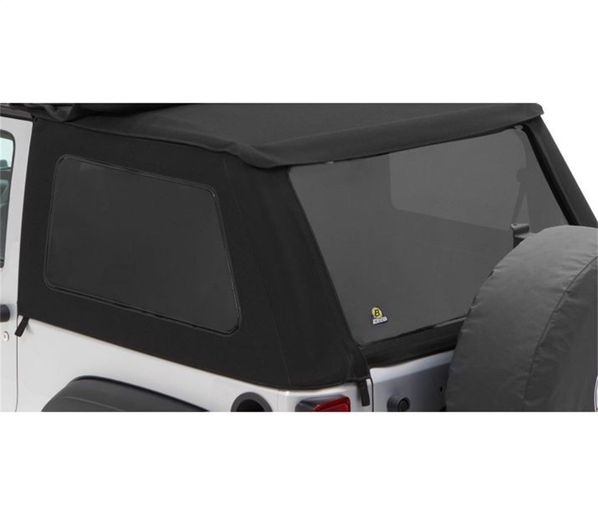 Bestop Window Set - Jeep 07-18 Wrangler JK 2-Door (Premium Black Twill Fits Trektop 56922)