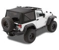 Bestop Replace-A-Top For OEM - Jeep 07-09 Wrangler JK 2-Door (Premium Black Twill; Tinted Windows; No Door Skins Included)