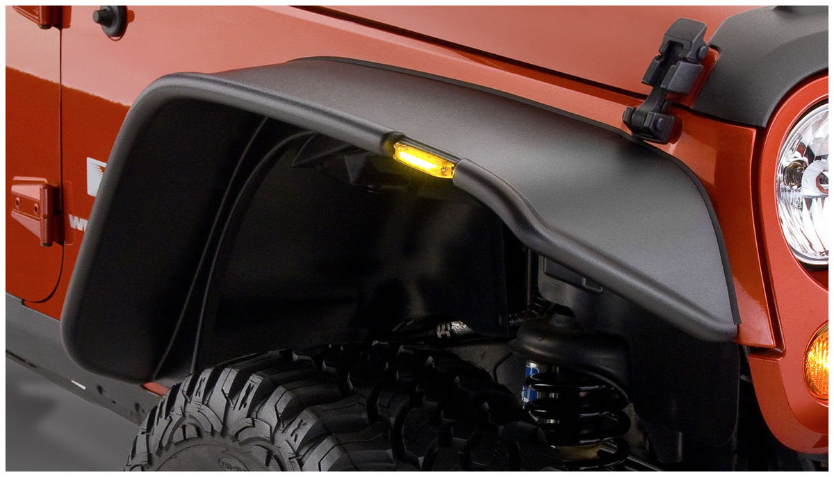 Bushwacker FF JEEP FLAT STYLE 2PC 2007-2018 JEEP WRANGLER BLACK