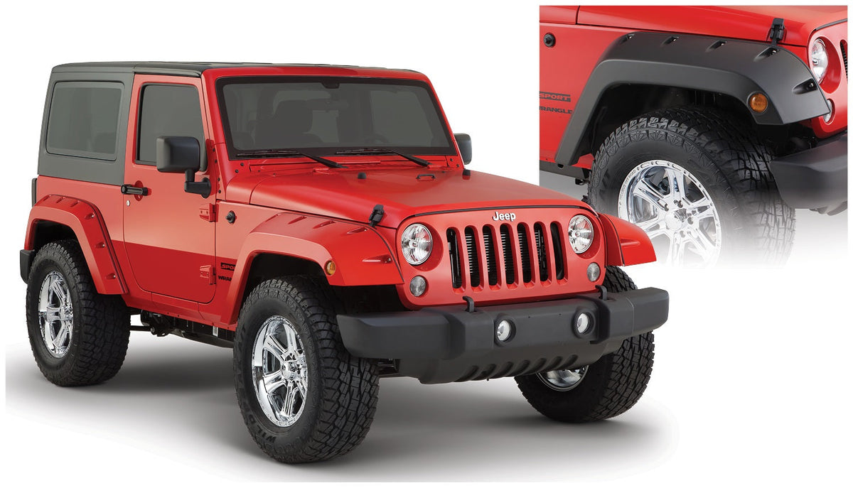 Bushwacker FENDER FLARES POCKET STYLE 2PC 2007-2018 JEEP WRANGLER BLACK