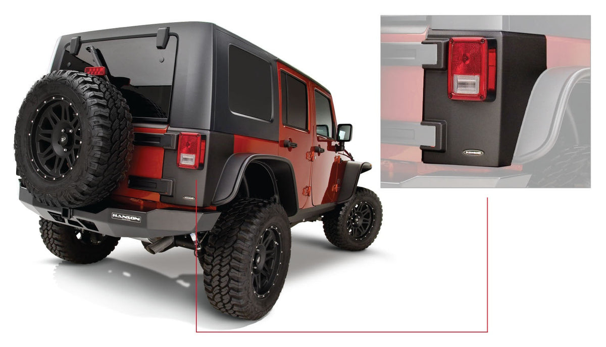 Bushwacker TRAIL ARMOR 2007-2018 JEEP WRANGLER REAR CORNERS BLACK